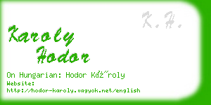 karoly hodor business card